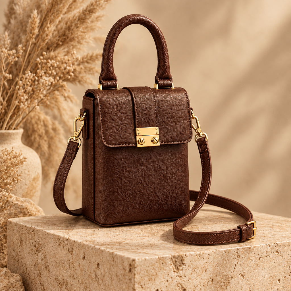 Box Sling Bag Brown
