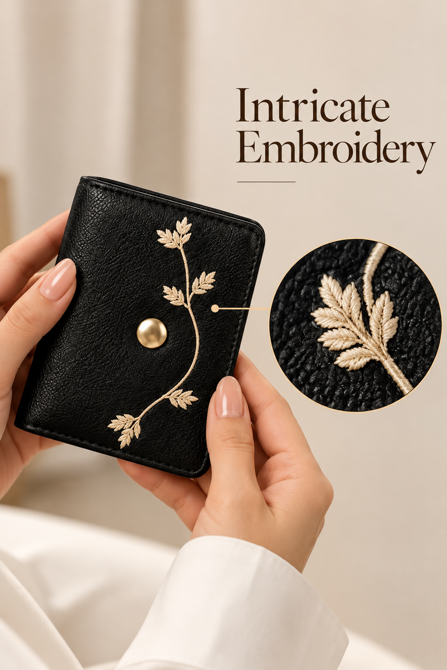 Mini Wallet with Embroidery