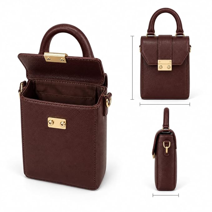 Box Sling Bag with Mini Wallet (Brown)