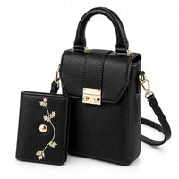 Box Sling Bag with Mini Wallet (Black)